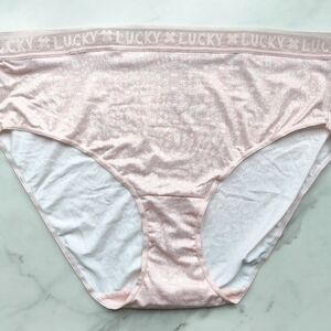 NWOT LUCKY BRAND LUCKY LACE HI-CUT BRIEF PANTY IN STRAWBERRY PINK BANDANA PRINT